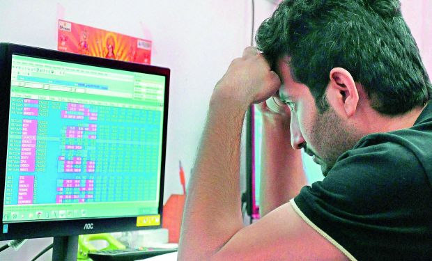 A broker in Bikaner reacts after the downfall of stocks A broker in Bikaner reacts after the downfall of stocks